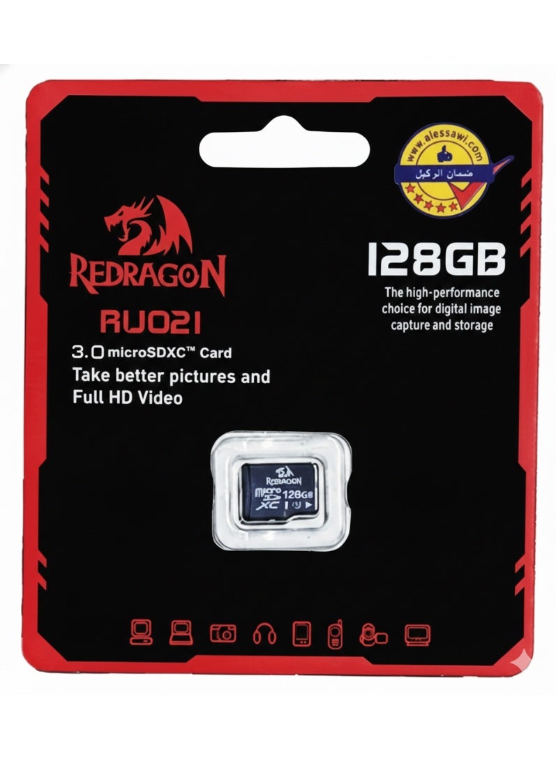 3.0 micro SDXC card , RU021 Memory card high performance choice for digital image capture and storage,  128gb expand your mobile device's on-board memory Quick transfers and convenient storage , Well outlined cut to fit perfectly in slots of multiple devices for precise performance